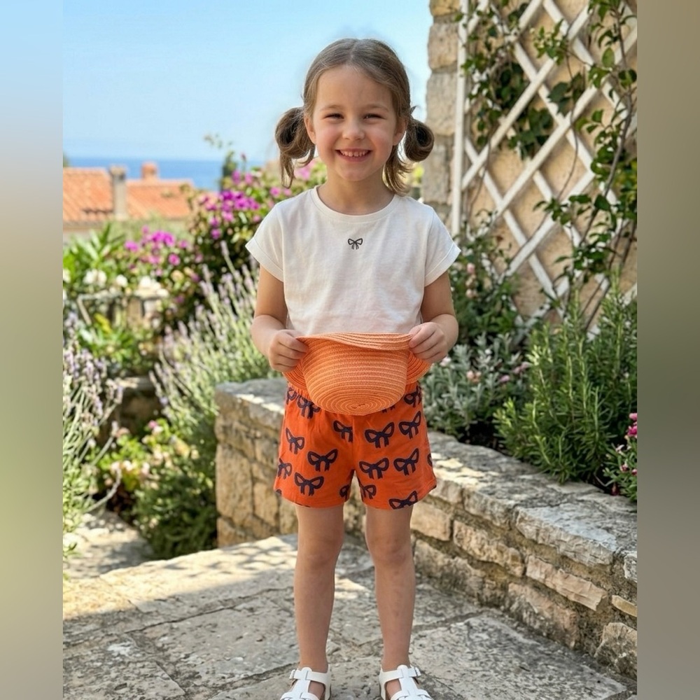 Mini Rodini Bow Print Shorts - EU 128/134 (US 8-9Y)